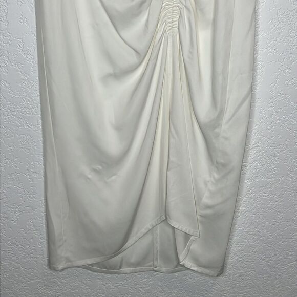 NWT Nude White Ruched MIDI Skirt Size 44/ US 8 - Picture 5 of 14